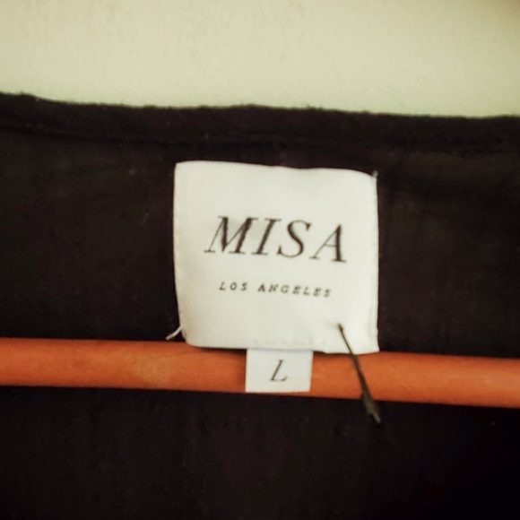 Misa Los Angeles Black Grommet Short Sleeve Top - Picture 3 of 6